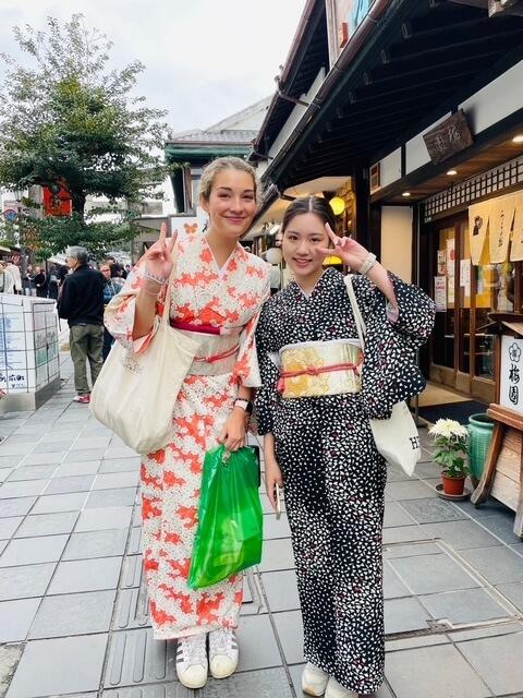 Student on the street in Japan