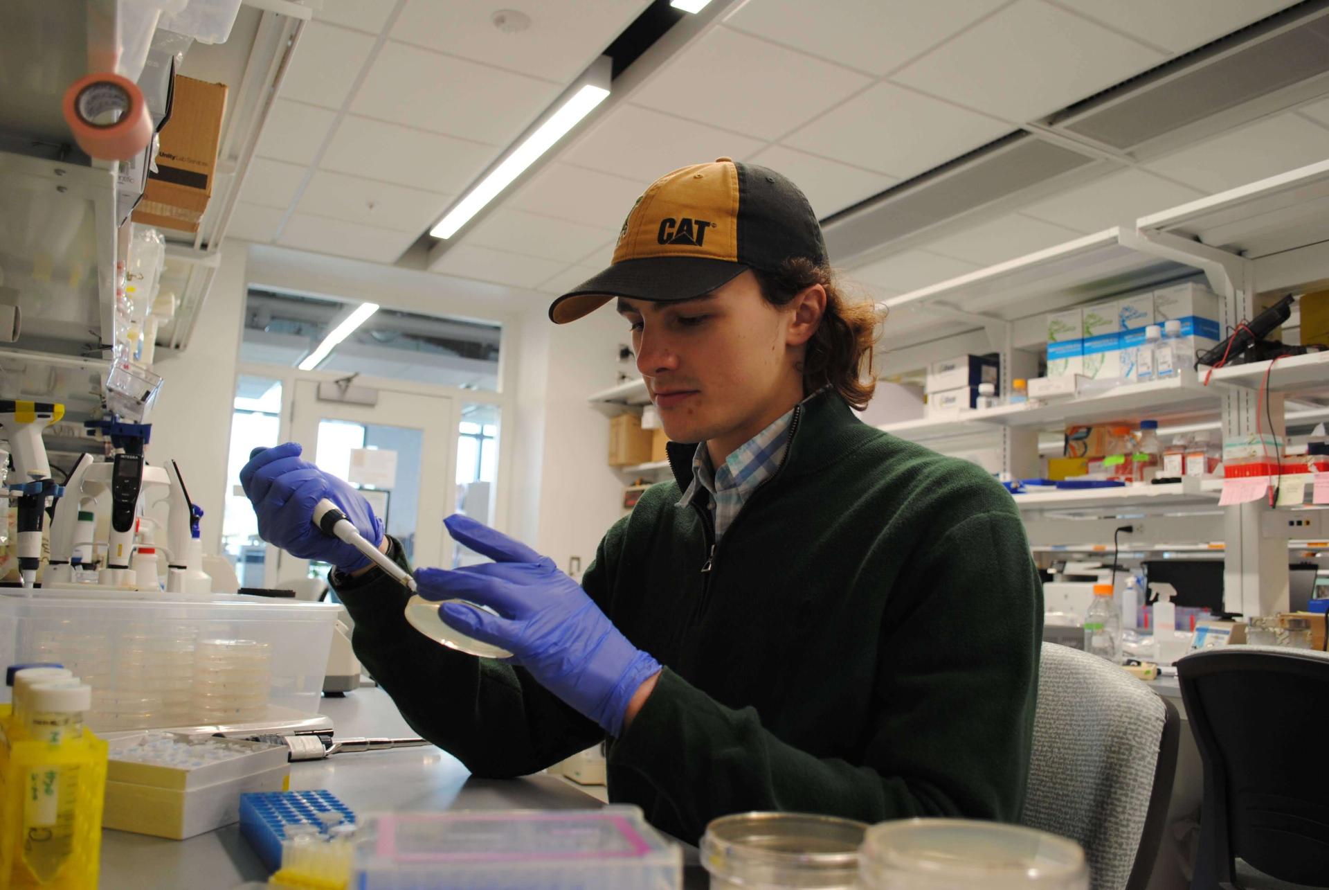 Student working in a genetics lab