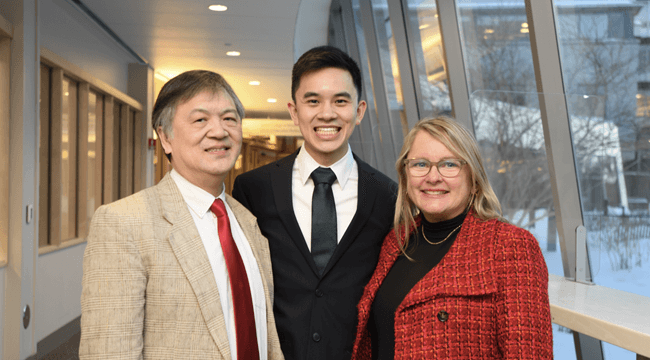 3 people smiling