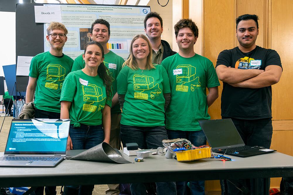 Jordan Bourdeau and his teammates at the 2024 Computer Science Fair