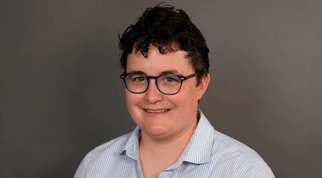 a woman smiling