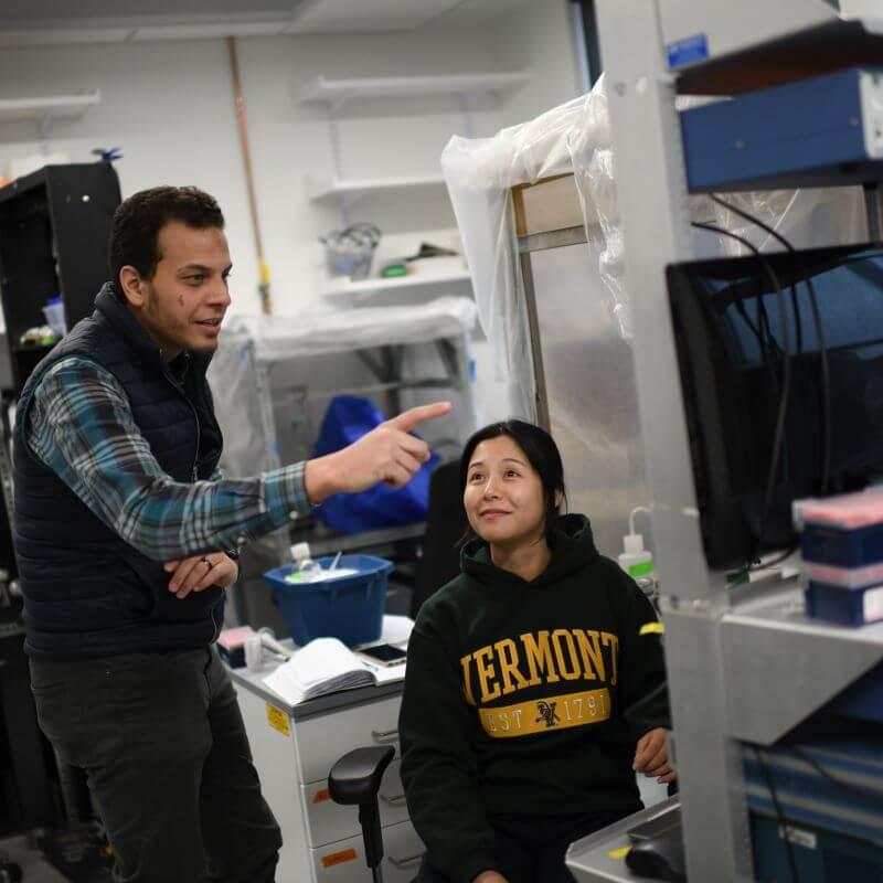 Two people in a lab