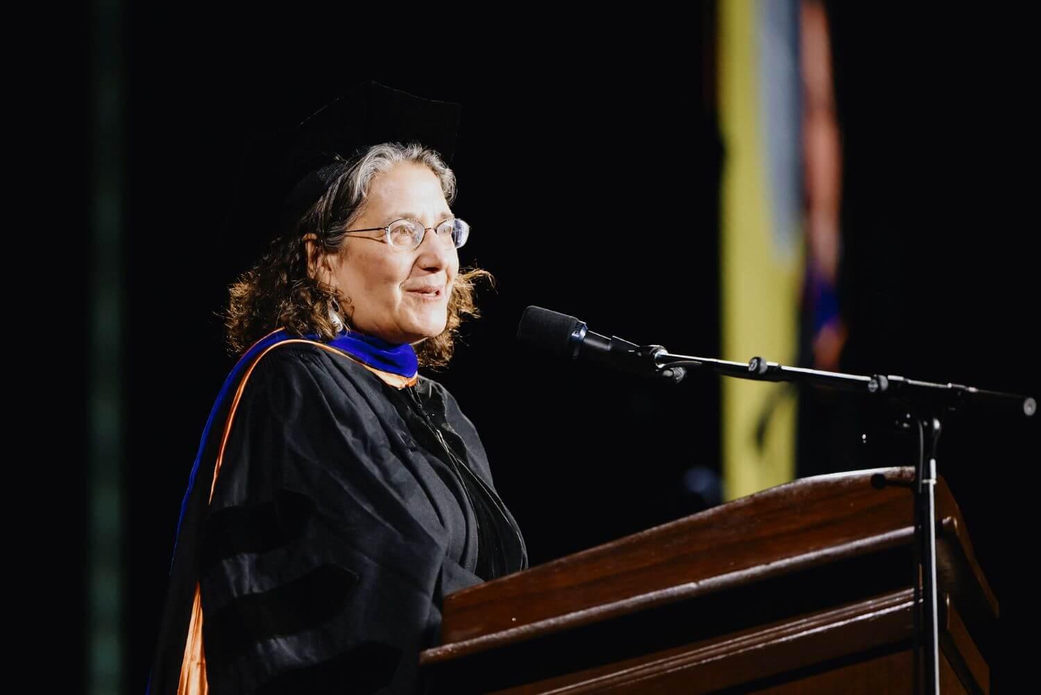 Guest speaker Deb Markowitz at the RSENR commencement ceremony