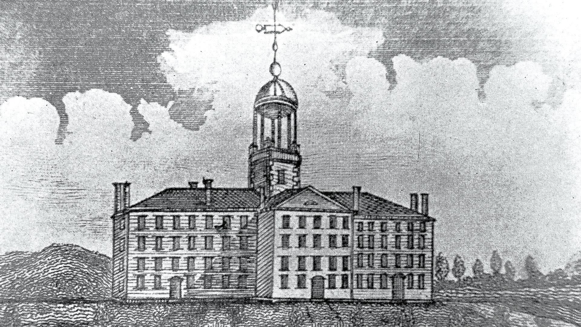 sketch of original old mill building