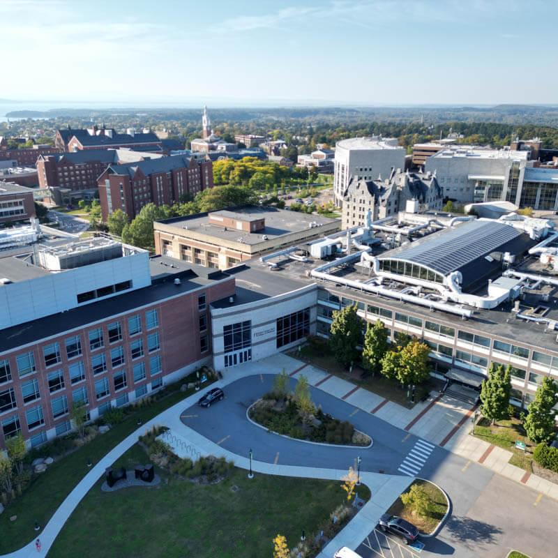 aerial view of university campus