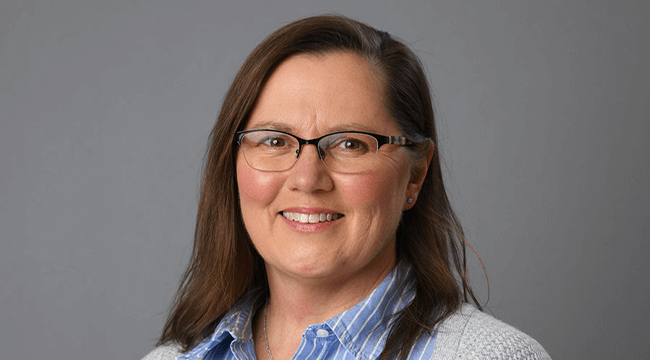 a woman smiling