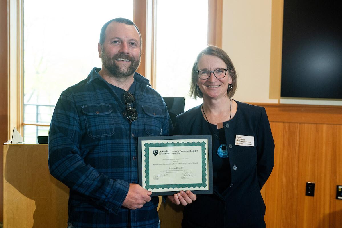 Thomas DeSisto winning his CELO award