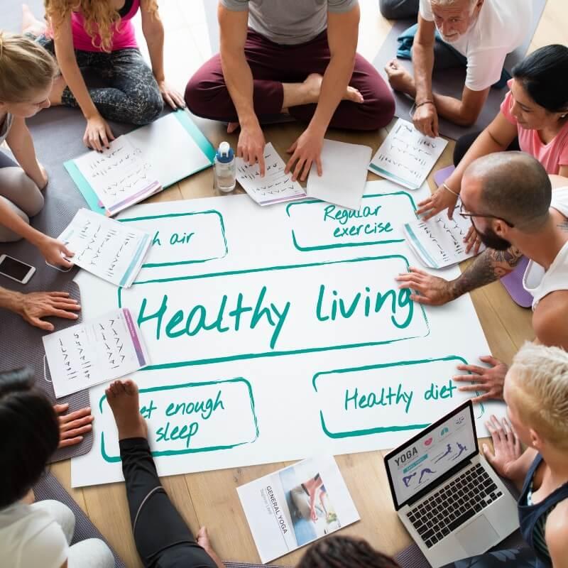 People working on healthy living project