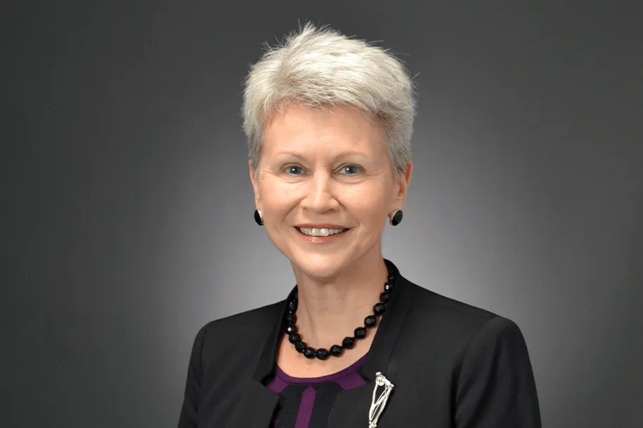 a woman smiling