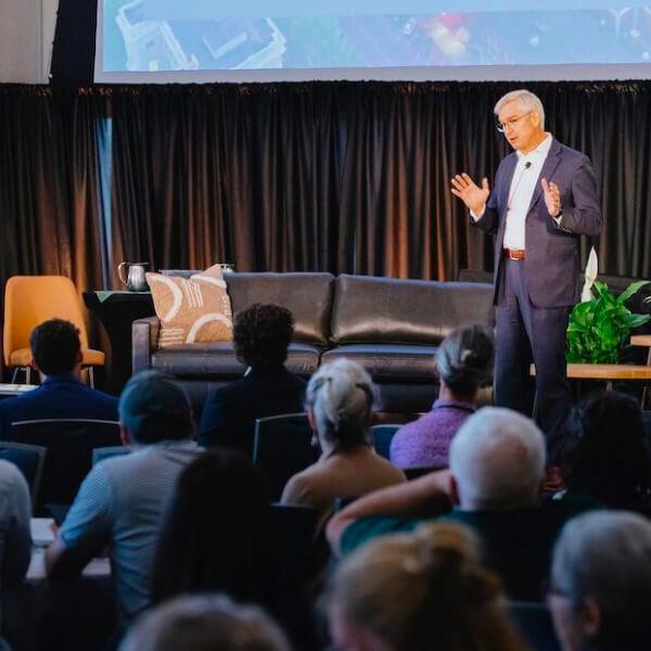 Dr. Mark Becker speaks at the 2025 UVM RISE Summit