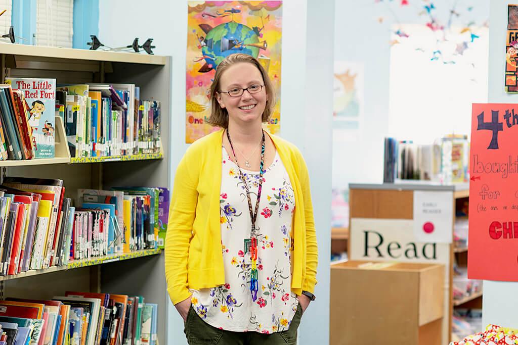 School librarian Emily Wood