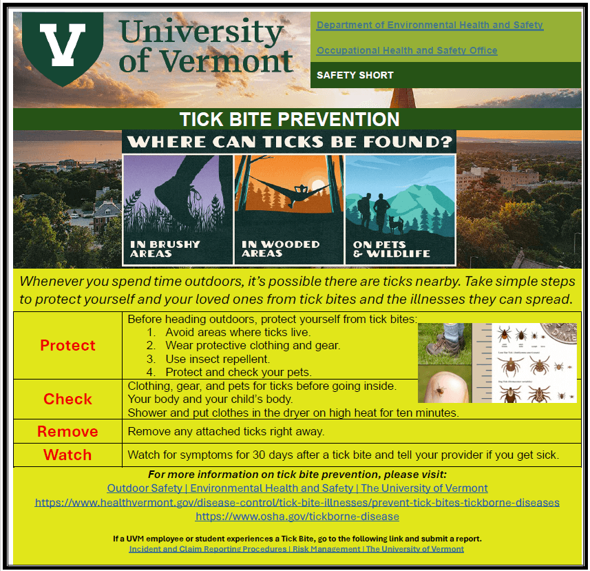 Tick Bite Prevention UVM Poster