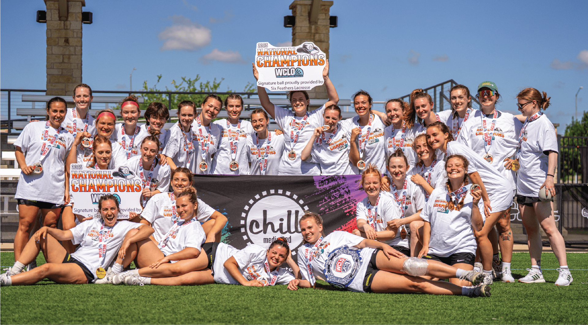 Petra Kapsalis with her 2025 Women's Club Lacrosse National Championship Team