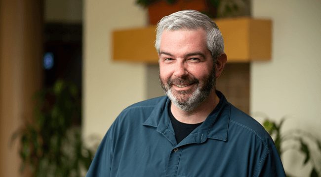a man smiling