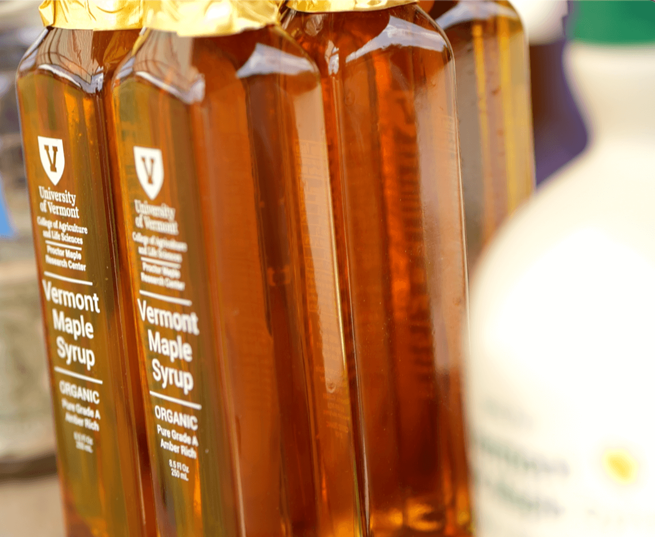 Bottle of maple syrup
