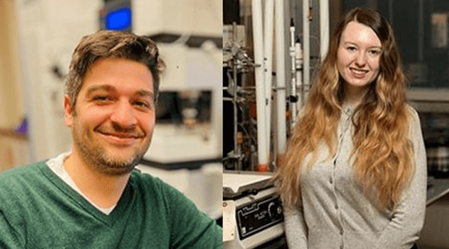 2 headshots: John Salogiannis, Ph.D. (left), and Allison Langley (right)