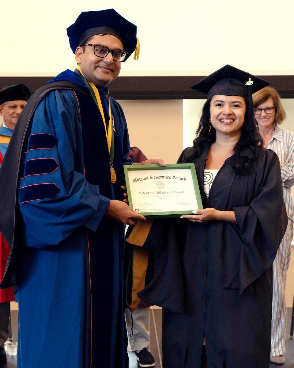 Valentina Hidalgo-Mendoza receives the Malcolm Severance Graduate Excellence Award