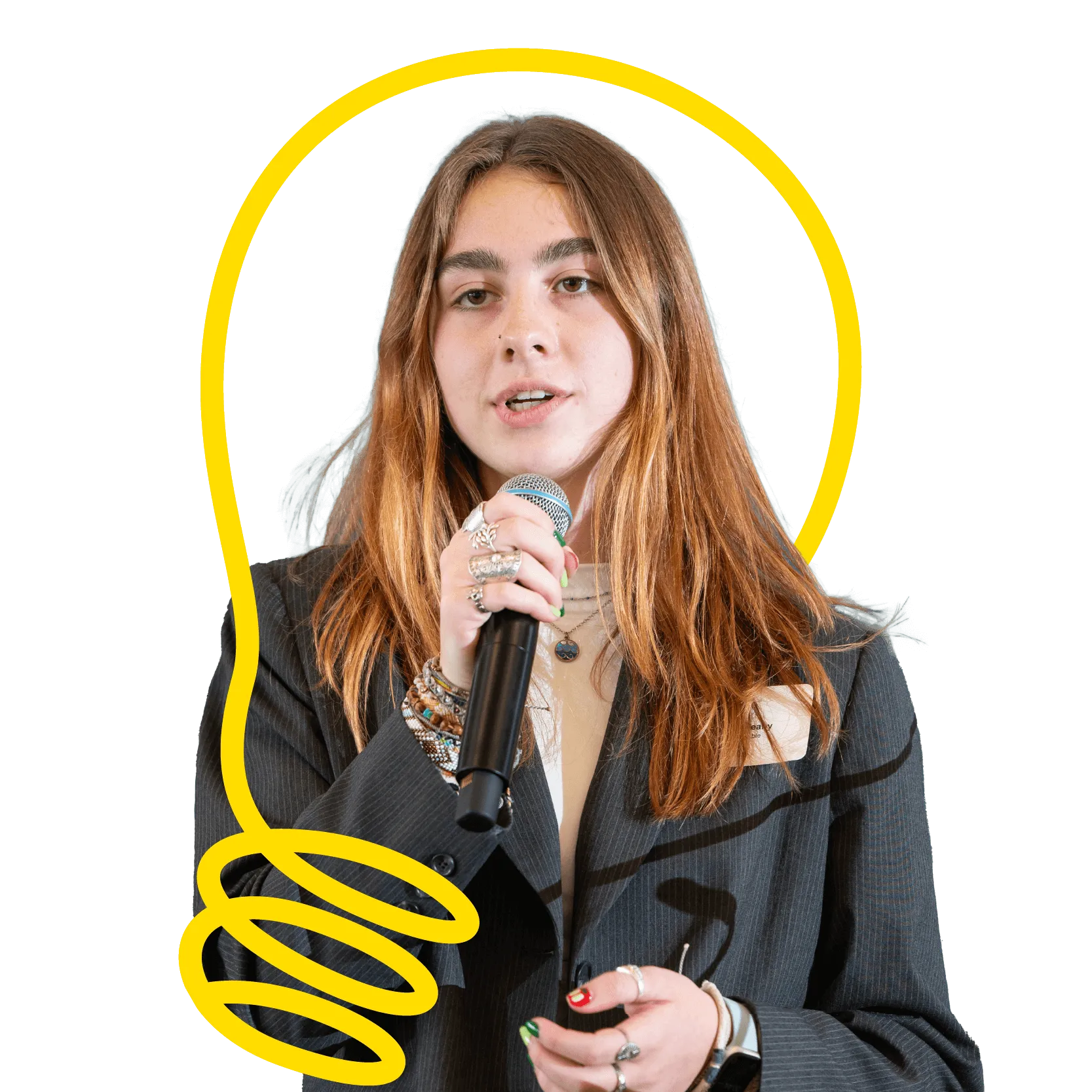 A student presenting at the Vermont Pitch Challenge