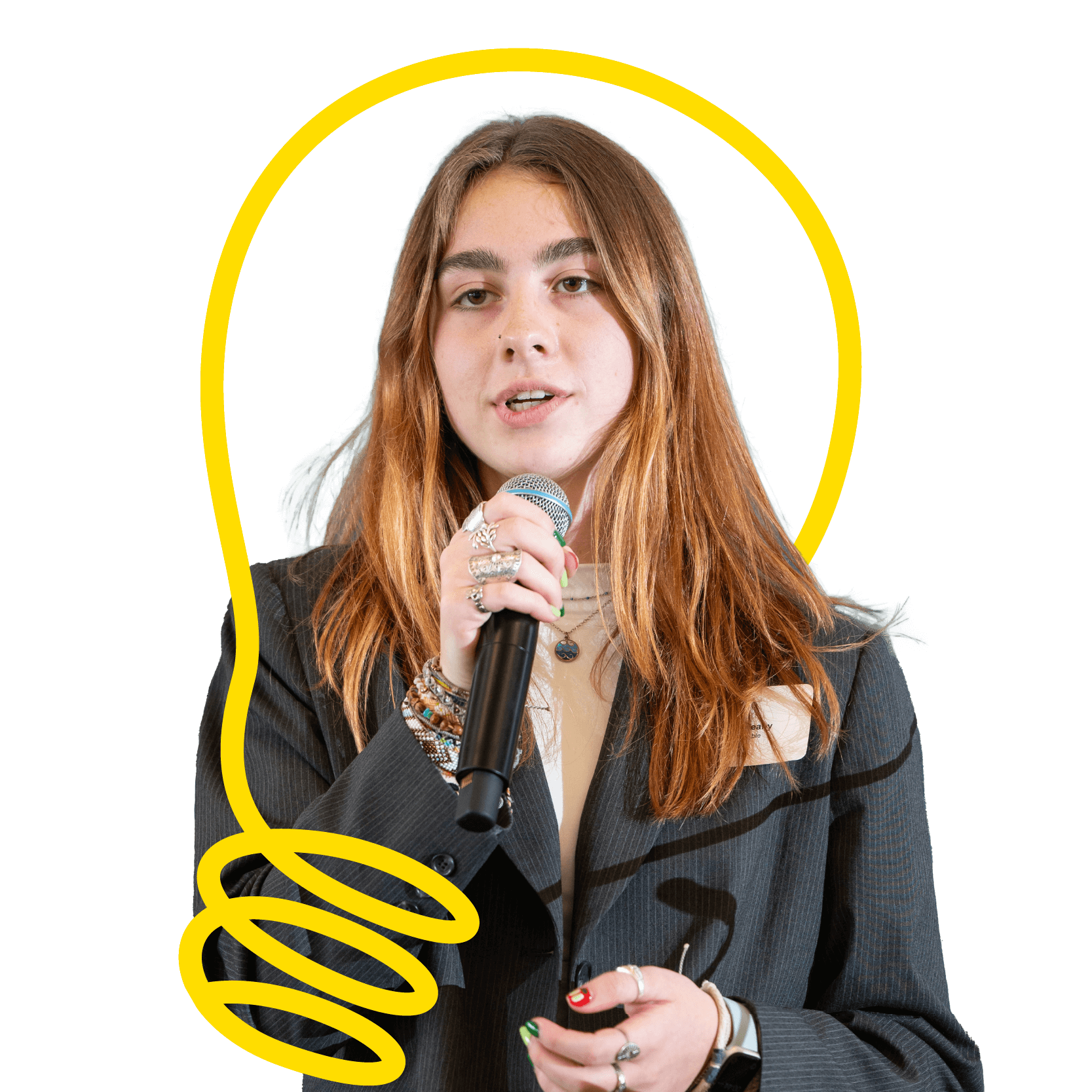 A student presenting at the Vermont Pitch Challenge