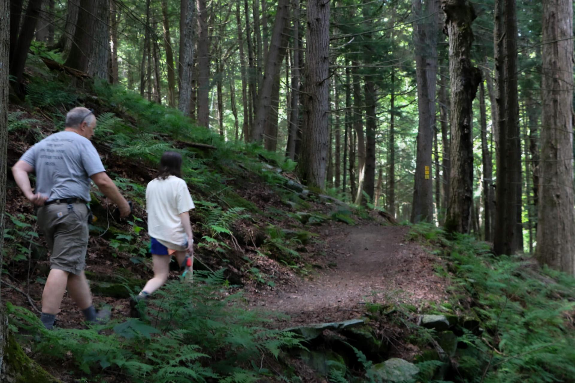 Ella and Chris on the trail behind Bethel Elementary School