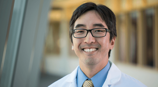 a doctor smiling