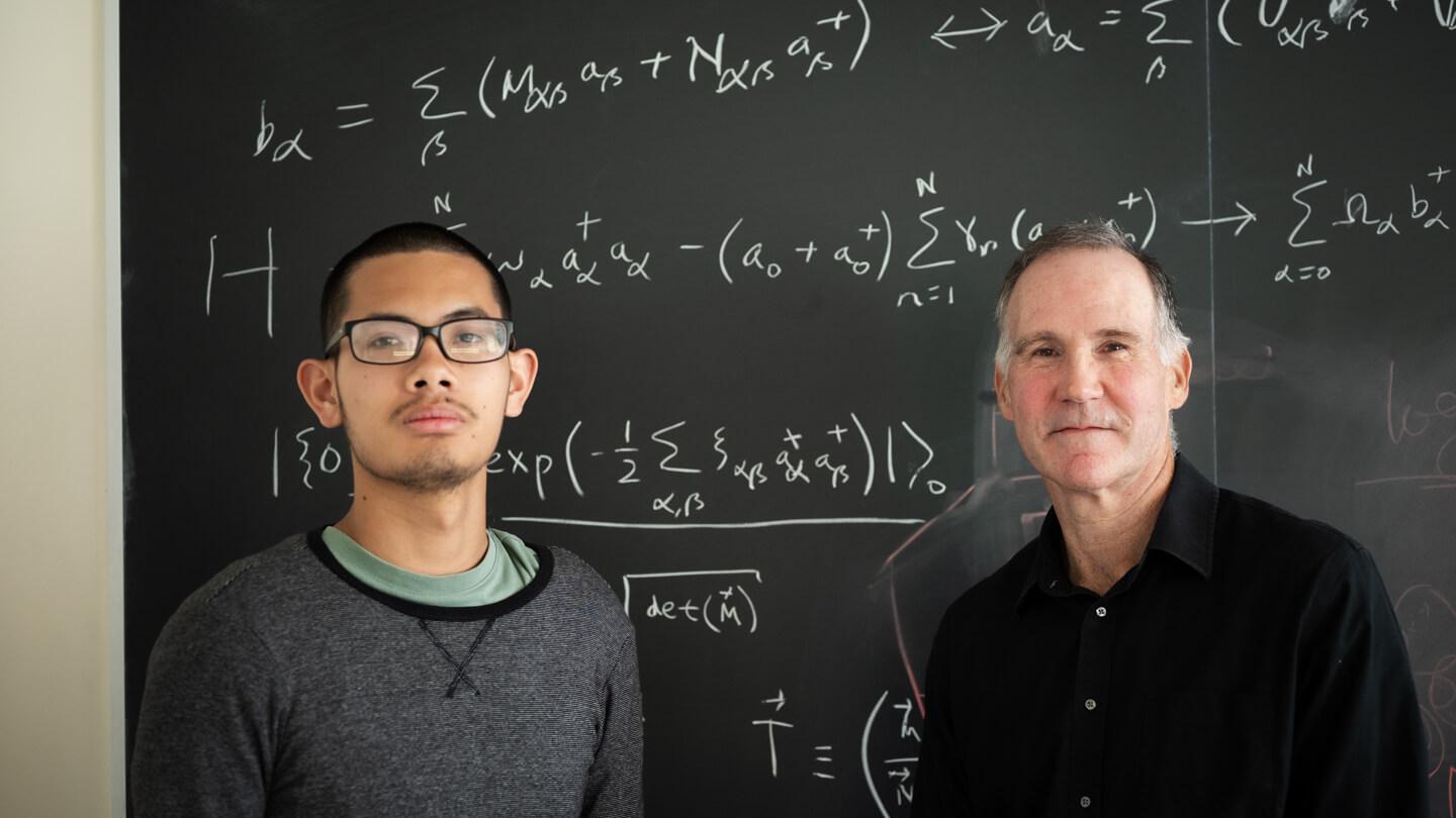 UVM student Nam Dinh and physics professor Dennis Clougherty