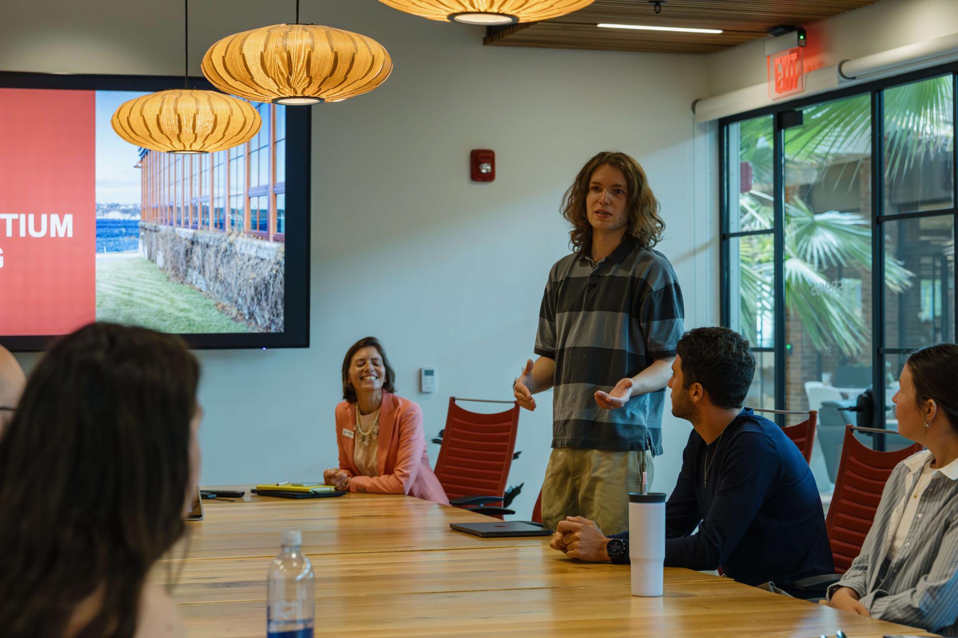 Students present on their experiences interning for Vermont's coworking spaces.