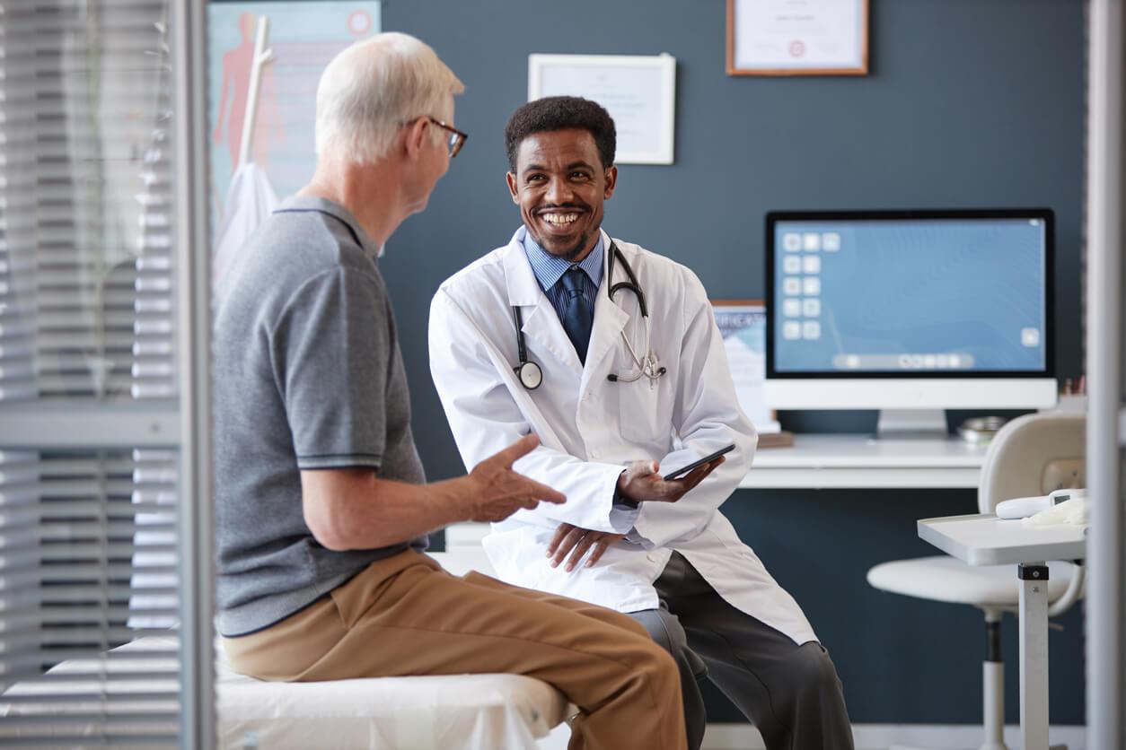 doctor and patient in a clinic room