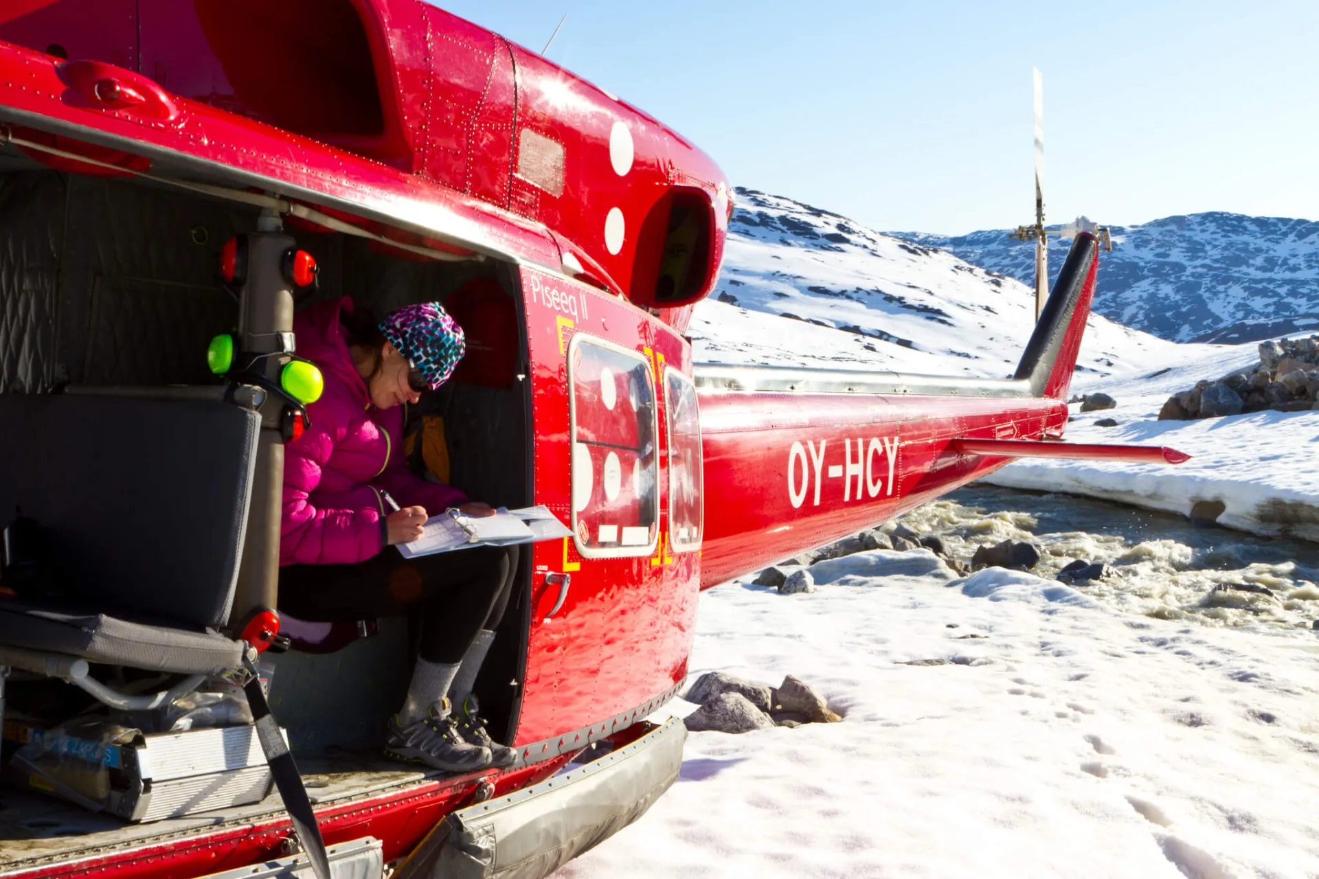 Person inside helicopter