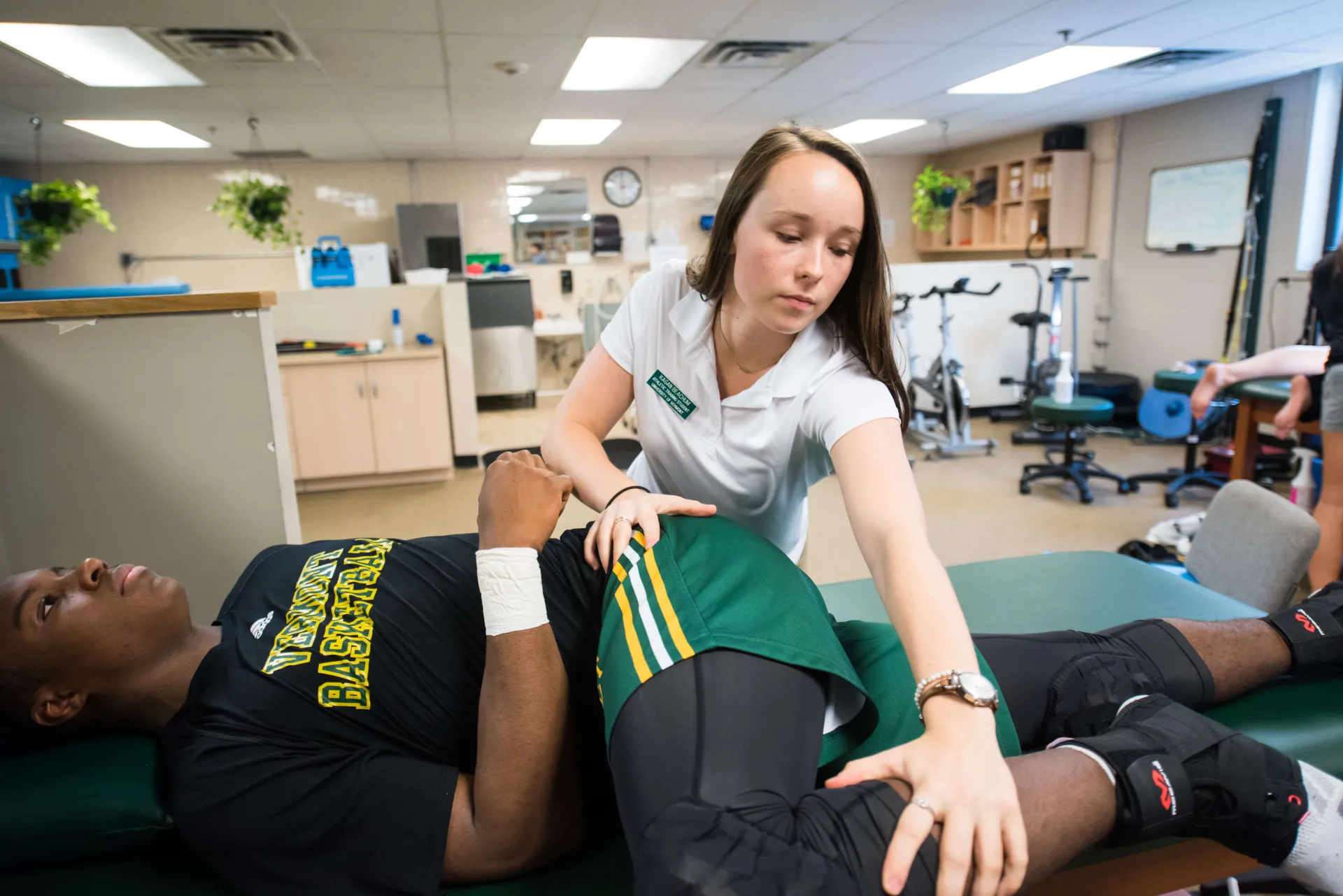 Physical therapist working with a patient