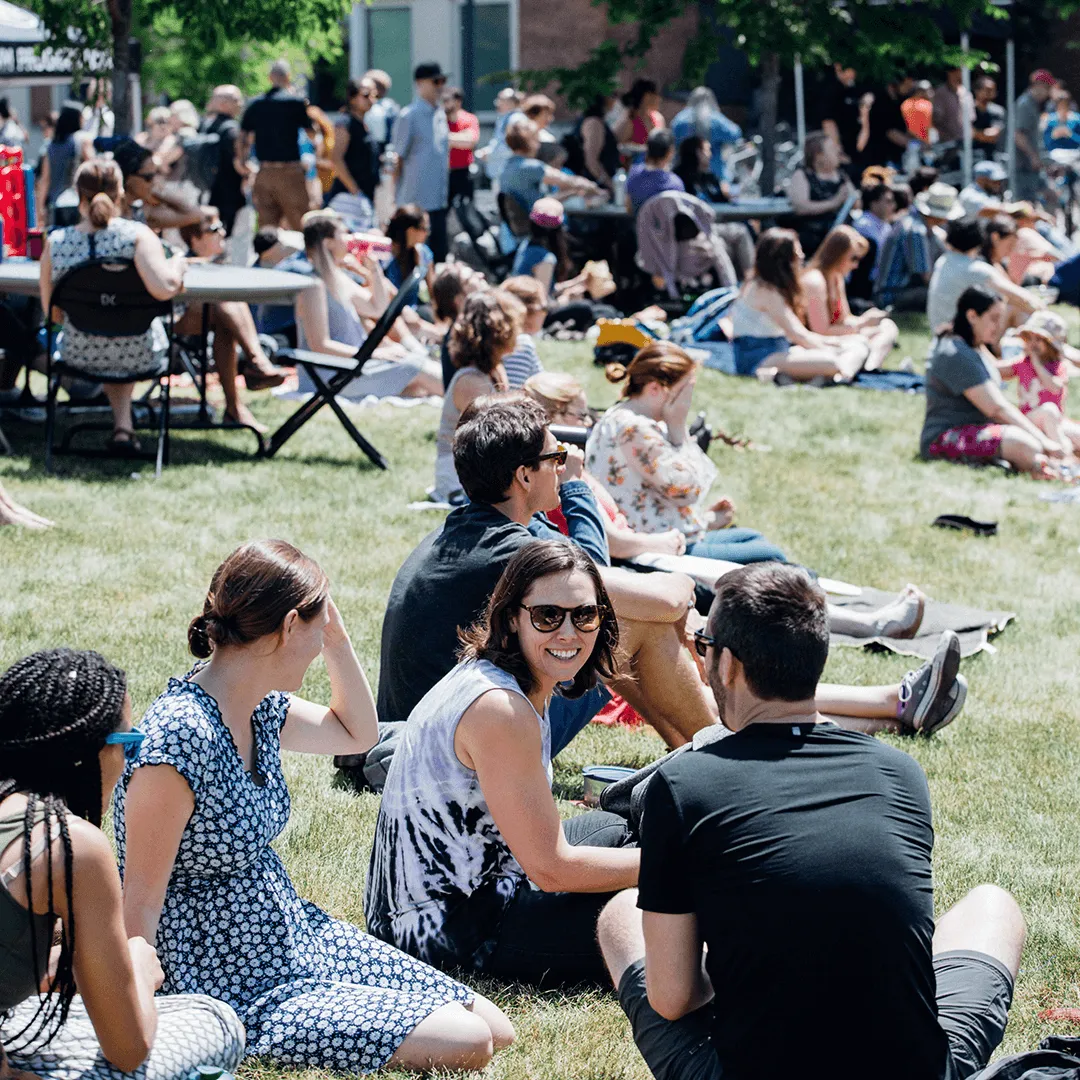 Students relaxing on campus