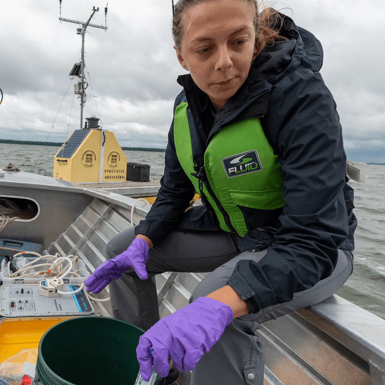 UVM graduate students doing water research on Lake Champlain