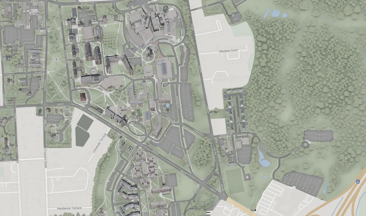 Campus map rendering.