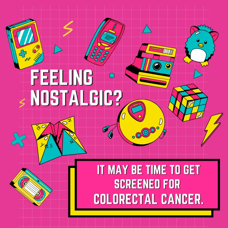 Poster with 90s memorabilia 