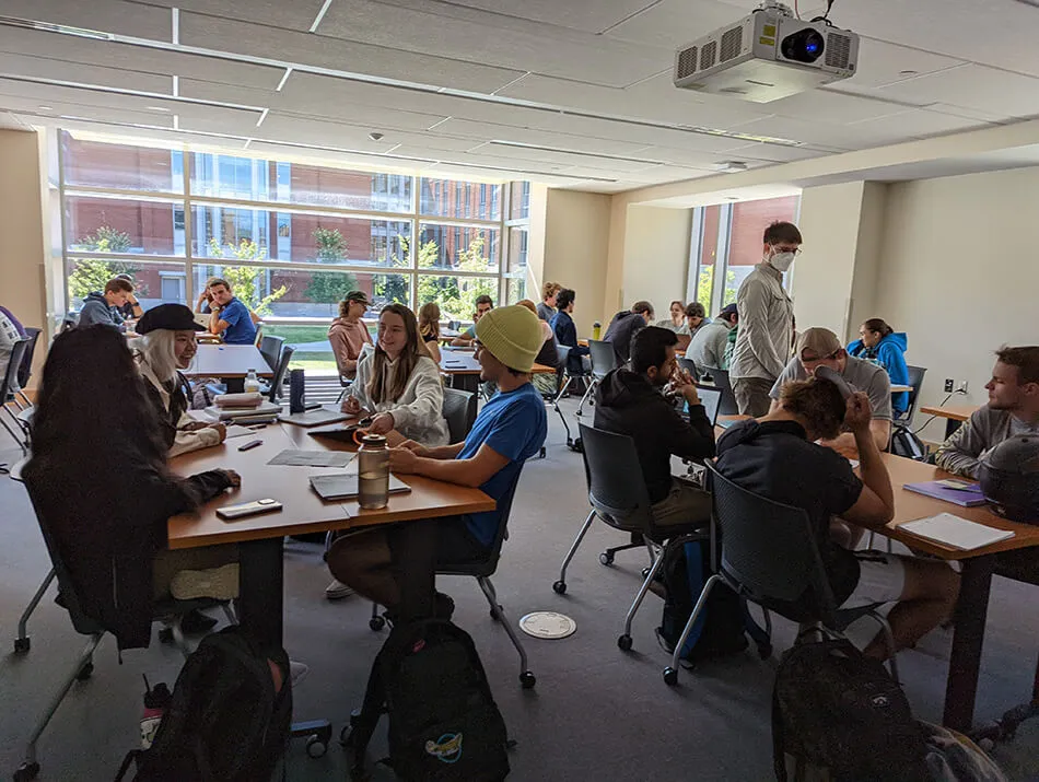 Students working on a class project