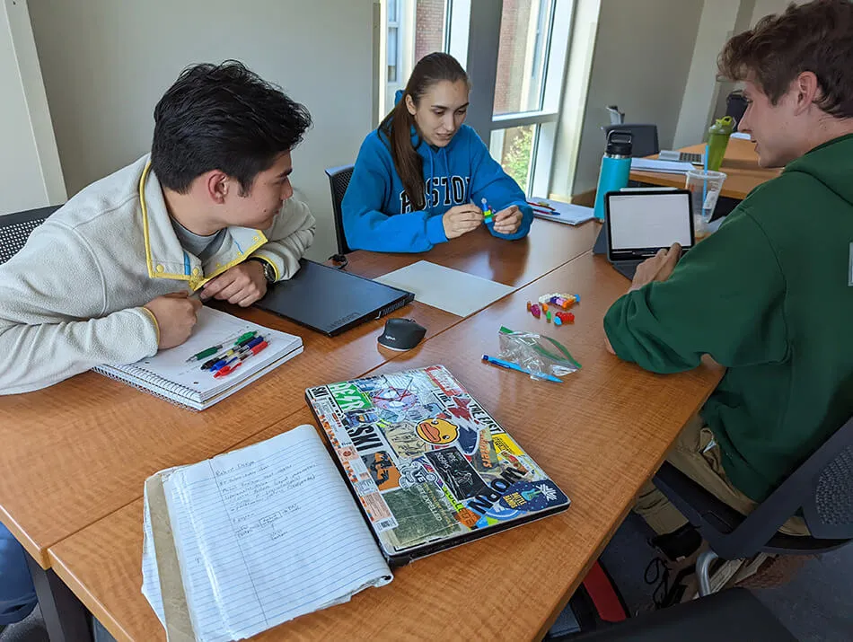 Students working on a class project