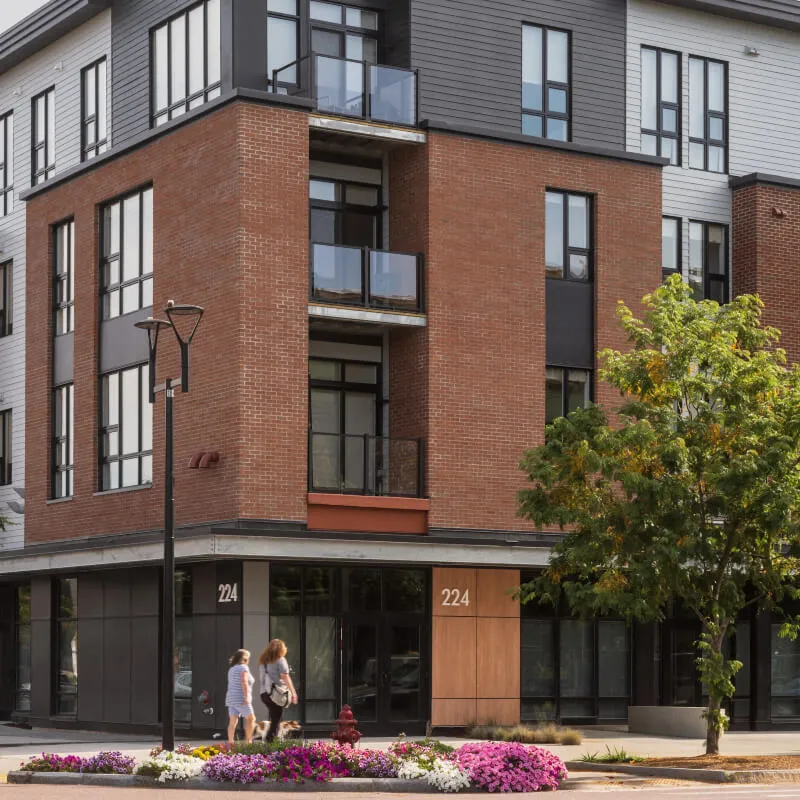 exterior of a modern apartment building