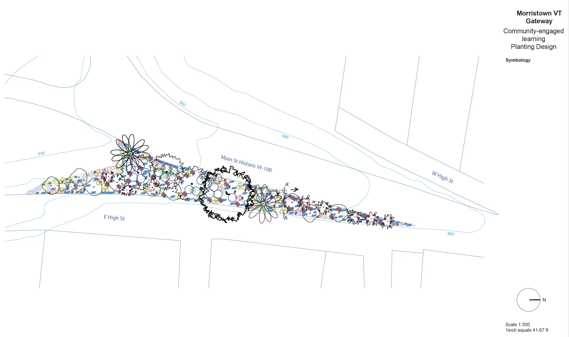 overhead planting design detail