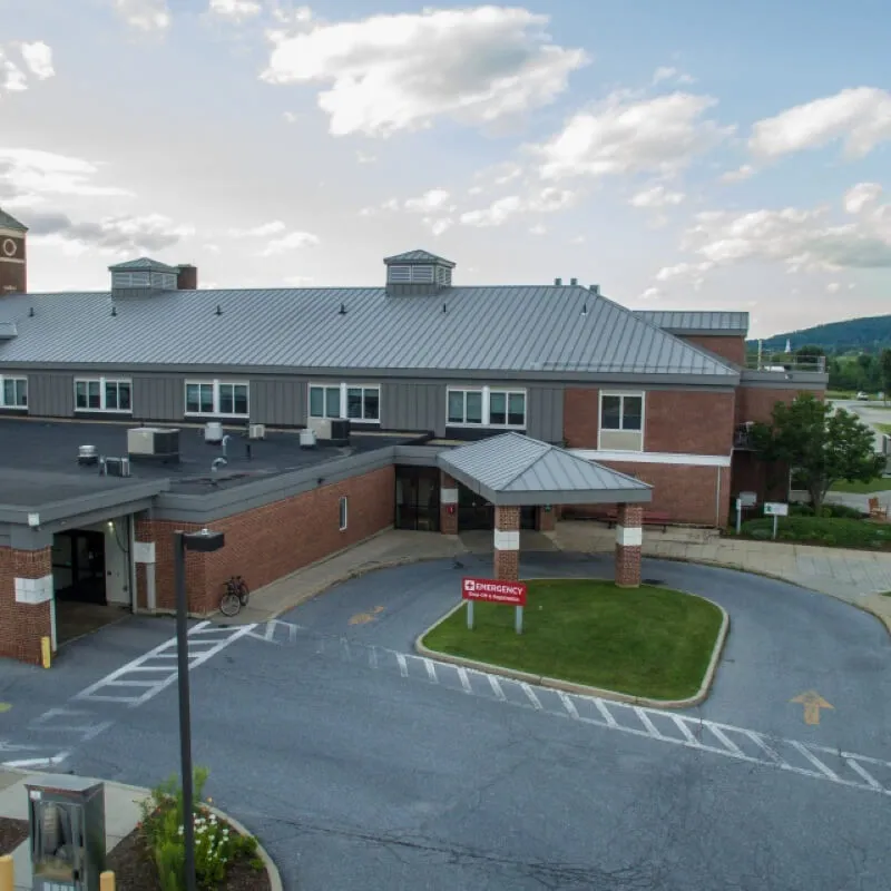 brick building Emergency entrance