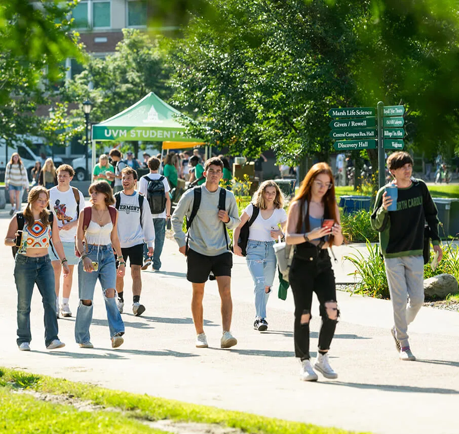students walking on campus