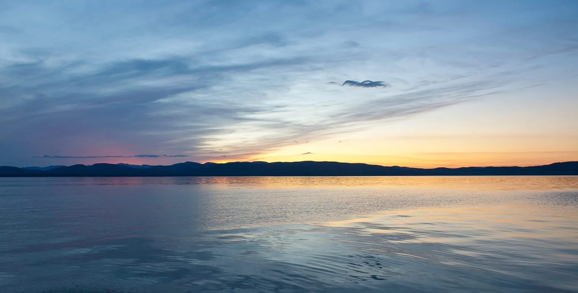 Lake Champlain at sunset.