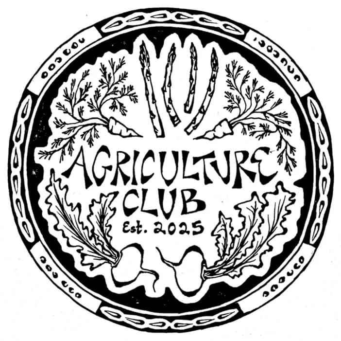 UVM Agriculture Club Logo featuring vegetable drawings
