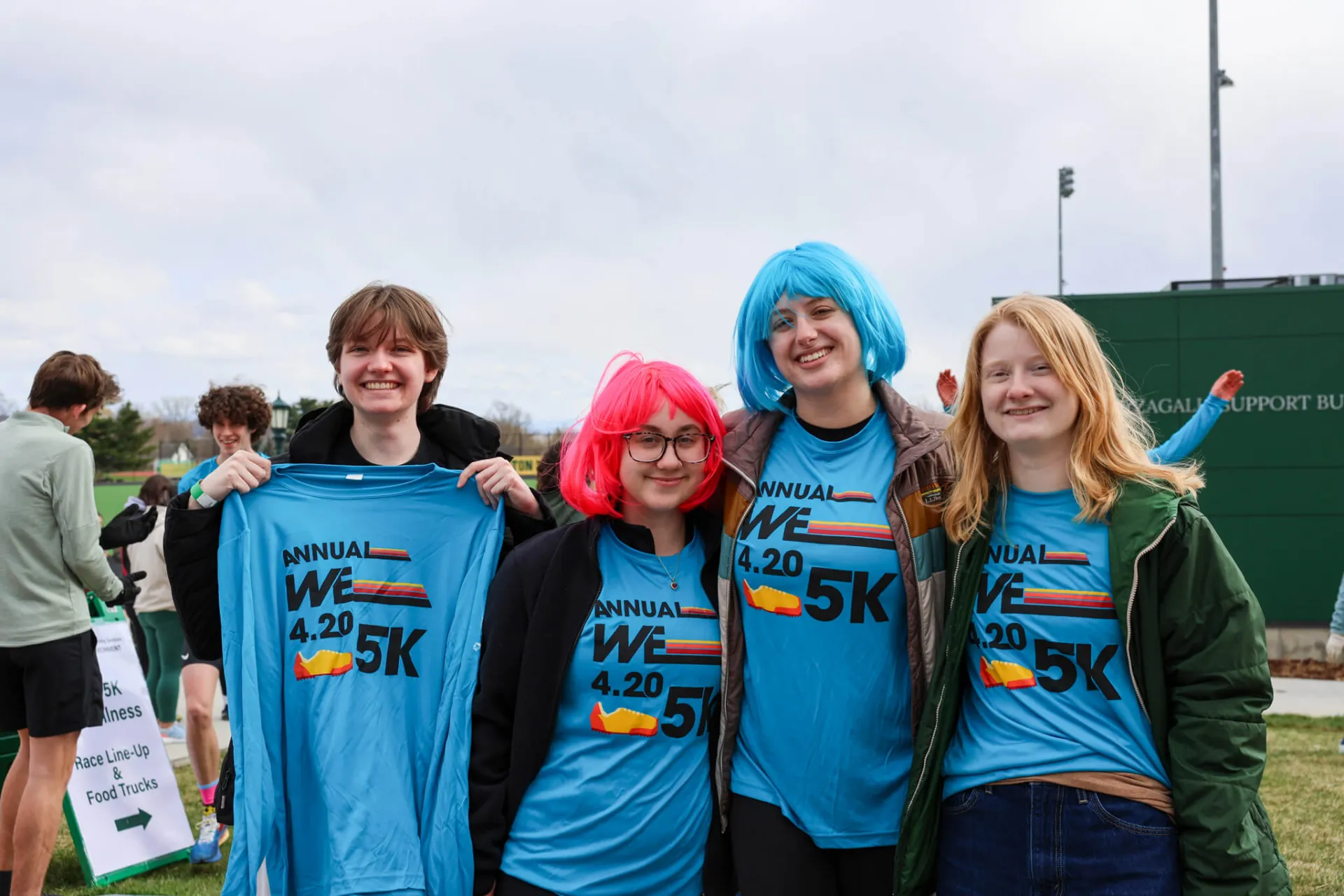 group of students pose for the 5k 