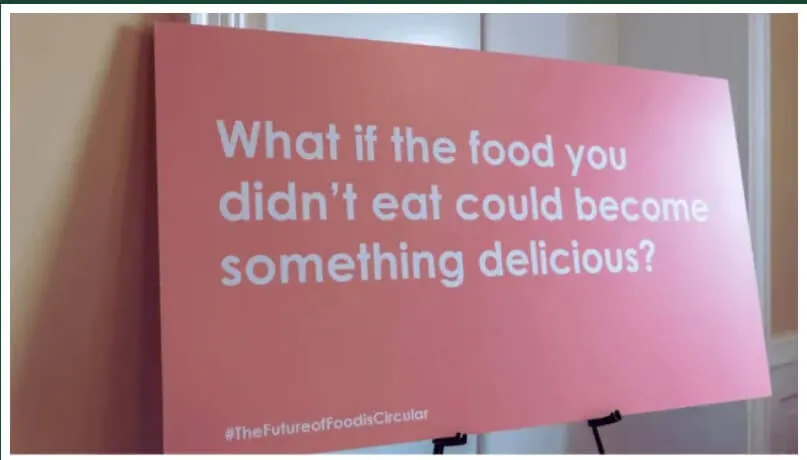 Posterboard that says "What if the Food you didn't eat could become something delicious?