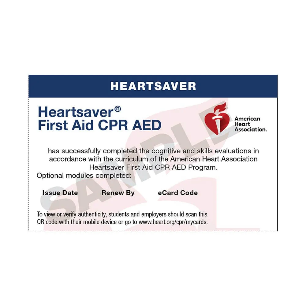 American Heart Association CPR Card