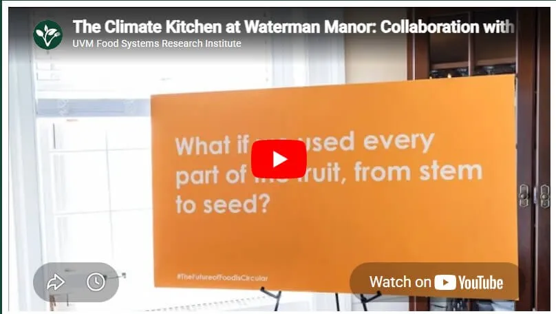 screen shot of a YouTube video of the Climate Kitchen circular lunch in Waterman Manor