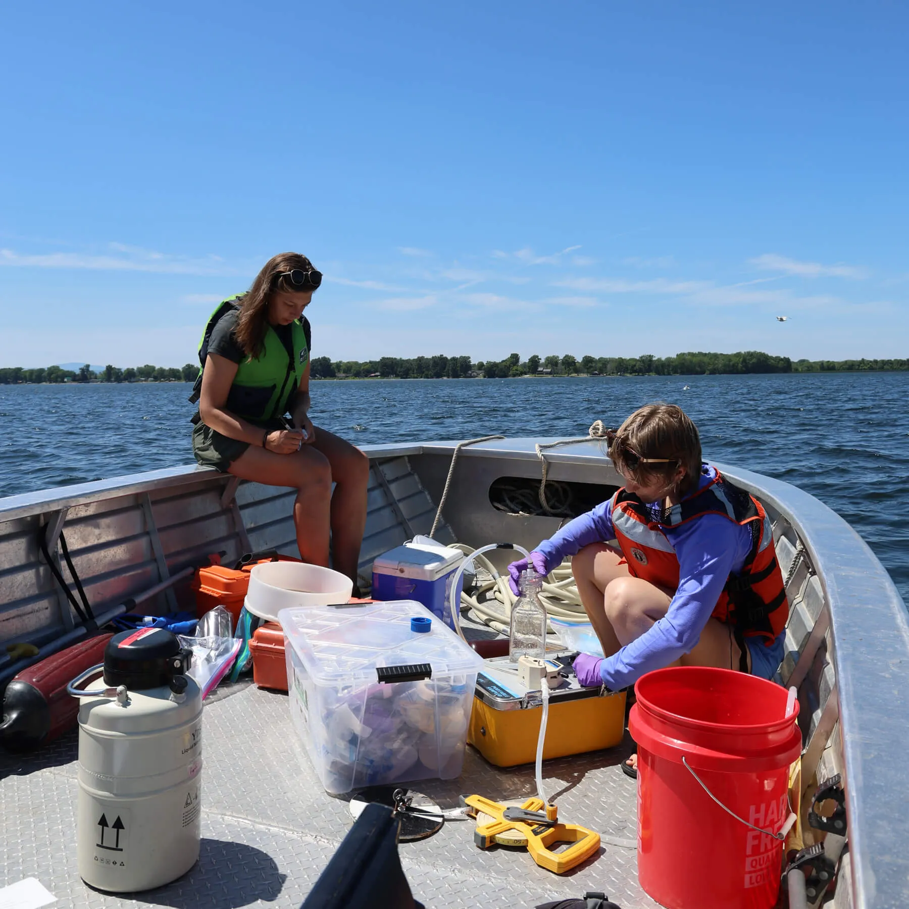 cyanobacteria sampling on lake champlain 