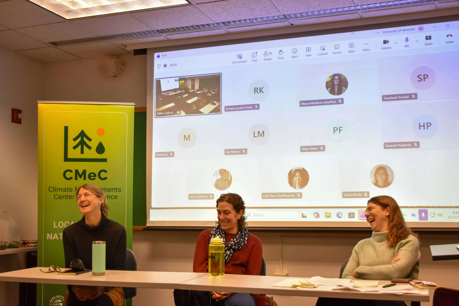 Previous VCA authors at a panel (left to right: Ann Telep and Jess Wikle; not pictured Kristen Underwood) share their experiences and tips with VCC students (moderated by Amanda Sardonis, far right).