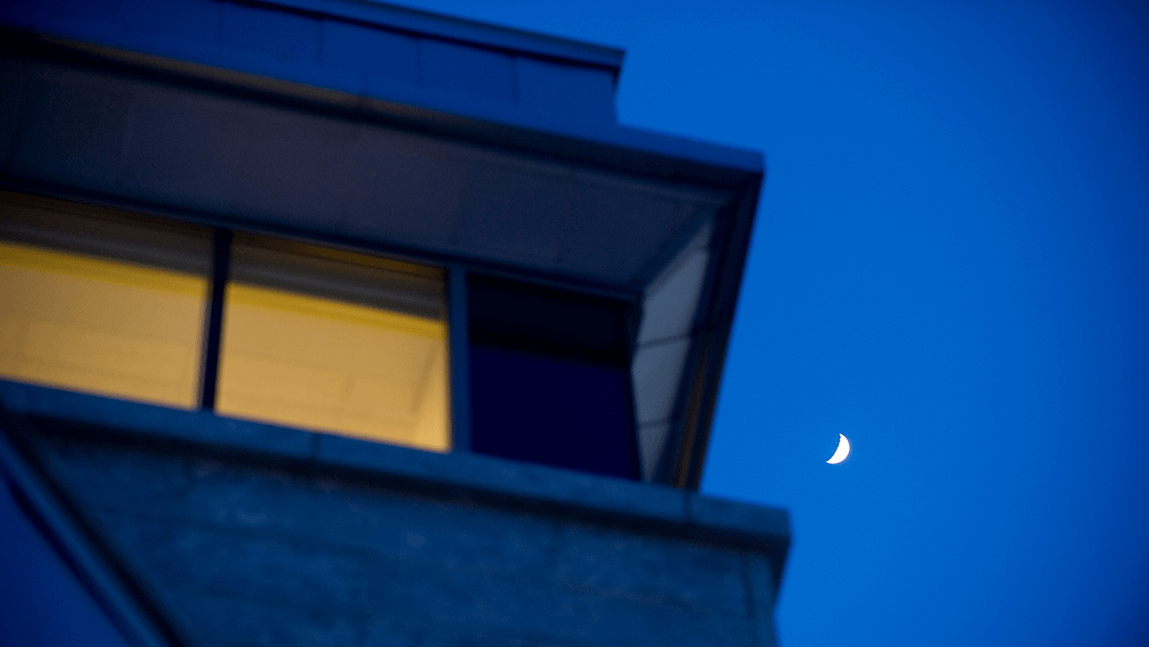 Moon against a blue sky
