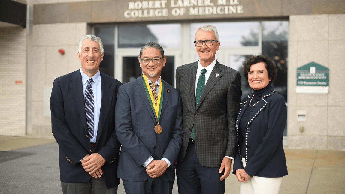  From left: Mitchell Norotsky, M.D., Gary An, M.D., Dean Richard L. Page, M.D., and UVM Provost and Senior Vice President Patty Prelock, Ph.D. 